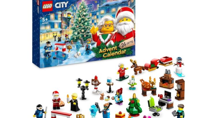 LEGO 60381 City Calendrier de l’Avent 2023, avec 24 Cadeaux de Noël