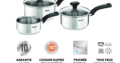 Tefal Comfort Max Batterie de cuisine 5 pièces, Casseroles 14/16/18 cm avec Couvercle