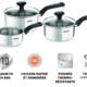 Tefal Comfort Max Batterie de cuisine 5 pièces, Casseroles 14/16/18 cm avec Couvercle