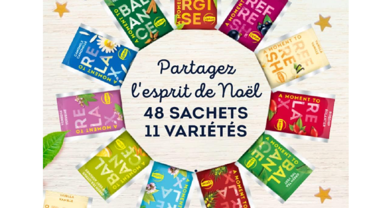 Lipton Calendrier de l’Avent, idée cadeau de Noël, assortiment de 48 sachets !