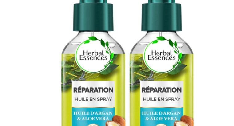 Herbal Essences Réparation Huile En Spray Huile D’Argan Et Aloe Vera Pour Cheveux Secs Et Abîmés