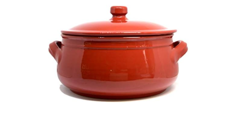 Colì Maioliche e Terrecotte Casserole rouge en terre cuite avec couvercle