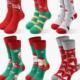 6 paires de chaussettes de Noël pour femmes -Col rond tricotées – taille 6 – 11