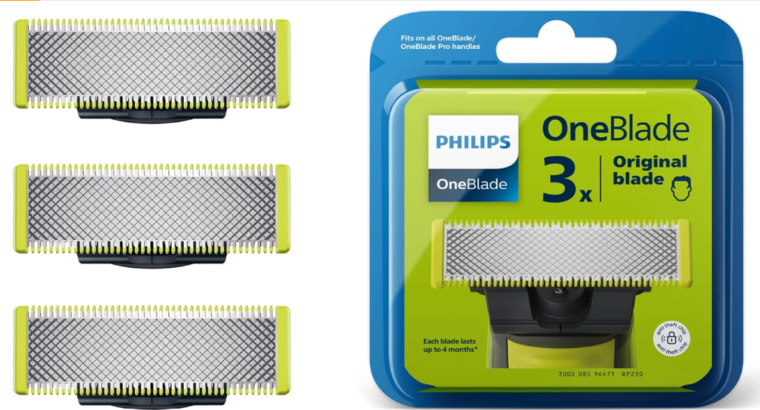 Philips Pack Lames OneBlade (X3), Compatibles avec tous les manches OneBlade