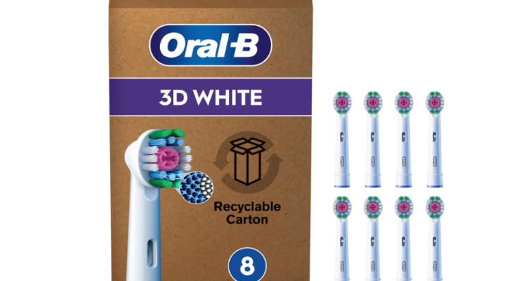 Oral-B Pro 3D White Brossettes pour Brosse à dents électriques, Pack De 8 Unités,