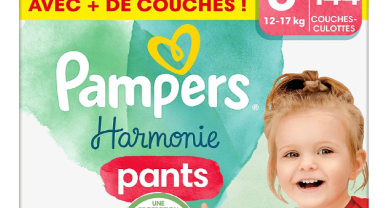 Pampers 144 Couches-Culottes Bébé Harmonie Pants Taille 5 (12-17 kg), Pack 1 Mois