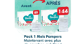 Pampers 144 Couches-Culottes Bébé Harmonie Pants Taille 5 (12-17 kg), Pack 1 Mois