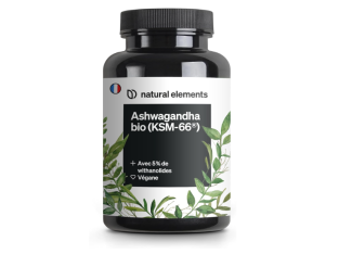 ‎Natural elements : Ashwagandha Bio KSM-66 en Gélules Extra Fort 100% Végétalien Certifiée