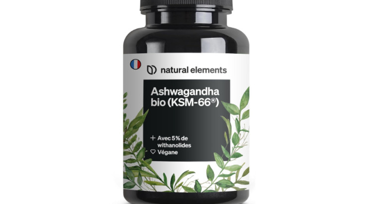 ‎Natural elements : Ashwagandha Bio KSM-66 en Gélules Extra Fort 100% Végétalien Certifiée