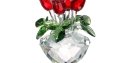 H&D Bouquet de Printemps Fleurs en Cristal Rose Rouge Figurine pour Saint Valentin