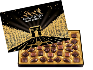 Lindt – Boîte CHAMPS-ÉLYSÉES Noir Intense -Assortiment de Chocolats