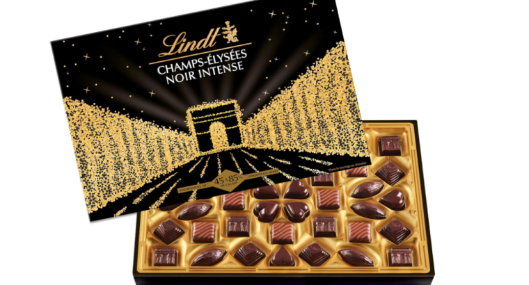 Lindt – Boîte CHAMPS-ÉLYSÉES Noir Intense -Assortiment de Chocolats