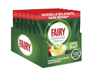 Tablettes Lave-vaisselle All In One Fairy Original, Citron, 132 Capsules