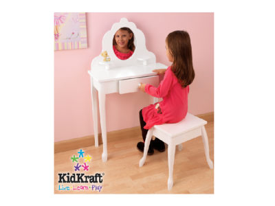 Coiffeuse enfant blanche avec tabouret KidKraft