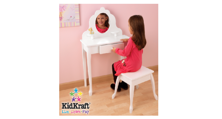 Coiffeuse enfant blanche avec tabouret KidKraft