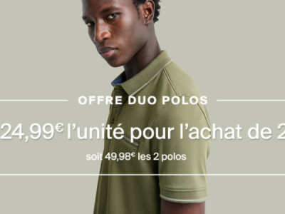 Devred – 2 polos achetés = 24,99€ l’unité