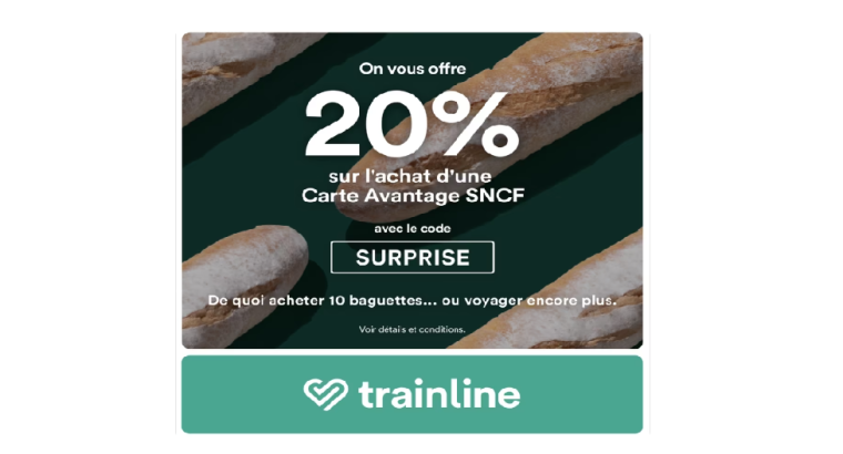 Profitez de 20% de remise sur la Carte Avantage SNCF