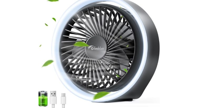 Ventilateur Portable Rechargeable de la marque Diveblues ,Grande Puissance & Silencieux !