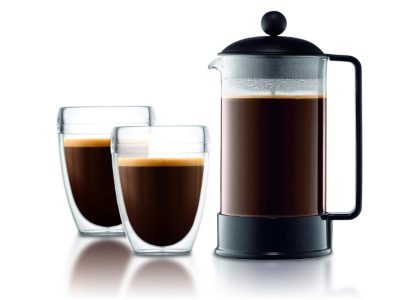 Bodum – 1543-01 – Brazil – Cafetière à Piston – 3 Tasses – 0.35 L – Noir