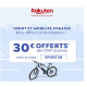 Rakuten : 30€ OFFERTS dès 299€ d’achat sur les articles de sport et mobilité urbaine