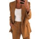 Yynuda Femmes 2 Pièces Costume D’affaires Ensemble Revers Simple Boutonnage