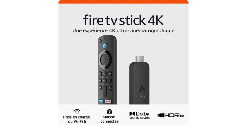 Amazon Fire TV Stick 4K | Streaming avec prise en charge du Wi-Fi 6 et des technologies Dolby