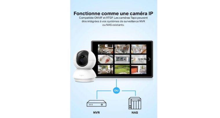 Tapo 2K(3MP) Caméra Surveillane c, 360°, Compatible avec Alexa!