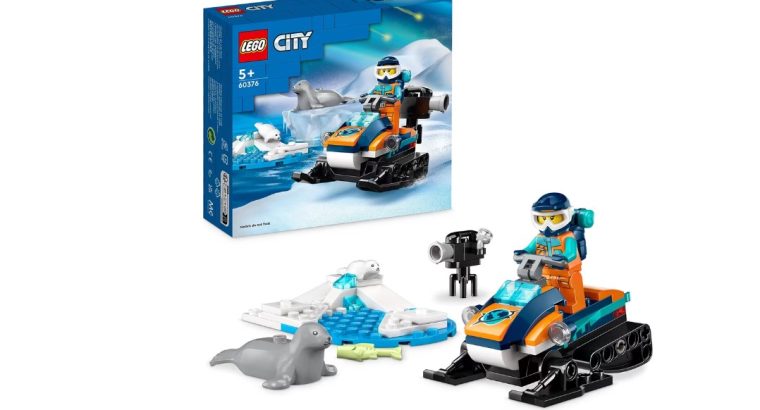 LEGO 60376 City :La Motoneige d’Exploration Arctique, Jouet de Construction de Véhicules …