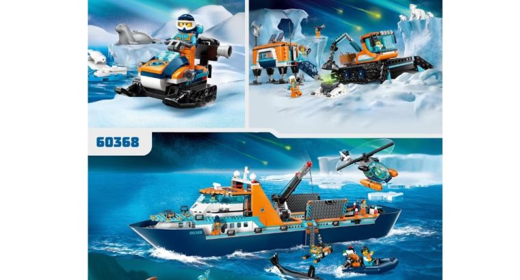 LEGO 60376 City :La Motoneige d’Exploration Arctique, Jouet de Construction de Véhicules …