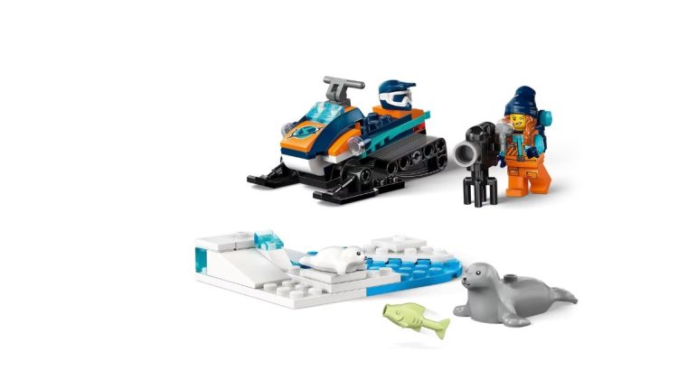 LEGO 60376 City :La Motoneige d’Exploration Arctique, Jouet de Construction de Véhicules …