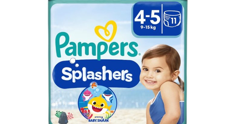 Pampers Splashers, Couches-Culottes de Bain Jetables ,9-15kg, Taille 4-5 1 Couches- Culottes de Bain