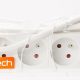 Zenitech : Bloc 4 Prises 16A 2P+T avec Interrupteur Blanc