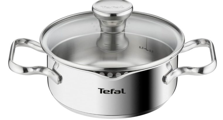 Tefal Faitout 16 cm, Induction, Couvercle filtrant en verre, Acier inoxydable 18/10, Garantie 10 ans