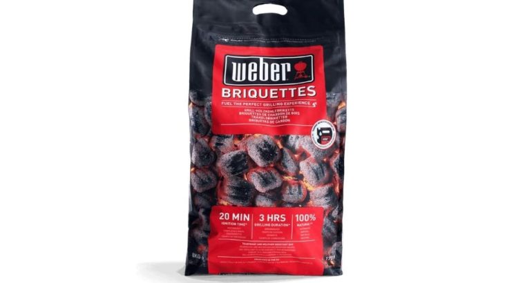 BRIQUETTES POUR BARBECUES WEBER -Sac 8 kg-100% Naturel, à Base de Déchets de Bois