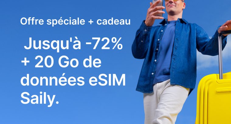 eSIM pour les Jeux Olympiques de Paris : Jusqu’à -72 % +20 Go de données eSIM SAILY!