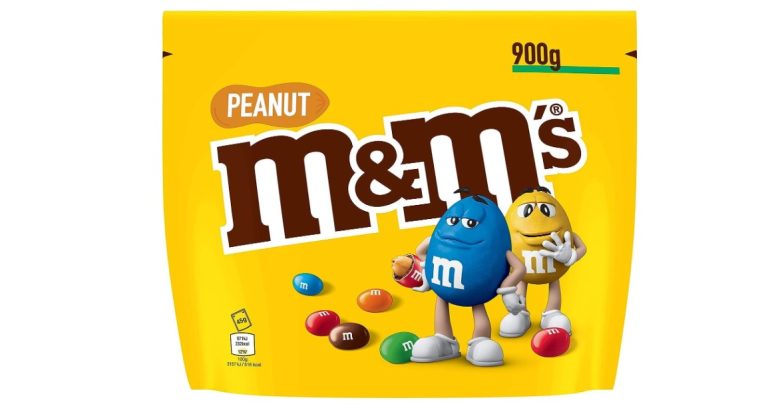 M&M’s : Bonbons chocolat au lait et cacahuètes – Sachet de 900g !