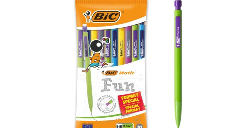 BIC Matic Fun Porte Mines 0,7 mm HB avec Gomme (Parfait pour l’Ecole) !