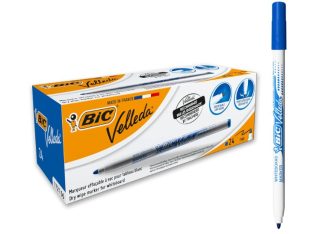 Feutres pour Tableau Blanc Effaçables à Sec Pointe Conique Fine ,Boîte de 24 -BIC Velleda-