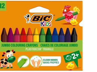 BIC Kids Plastidecor Triangle Craies de Coloriage -Plastique-Bâton de pastel