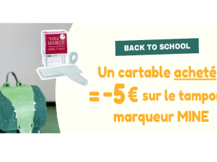 Berceau Magique : -5 € sur le tampon marqueur nominatif MINE pour l’achat d’un cartable