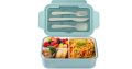 Diboniur : Lunch Box Enfant & Adulte , Boîte 1400ml avec 3 Compartiments (Bleu)