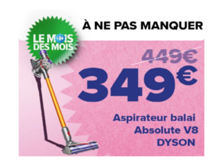 Offre spéciale – 22% de remise : Aspirateur balai Absolute V8 DYSON