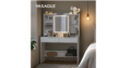 VASAGLE Coiffeuse avec miroir LED moderne – blanc