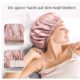 Bonnet de Nuit en Soie 22 Momme ,Respirant et Ajustable – Élastique de Fixation, Rose, de Umisleep,