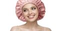 Bonnet de Nuit en Soie 22 Momme ,Respirant et Ajustable – Élastique de Fixation, Rose, de Umisleep,