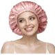 Bonnet de Nuit en Soie 22 Momme ,Respirant et Ajustable – Élastique de Fixation, Rose, de Umisleep,