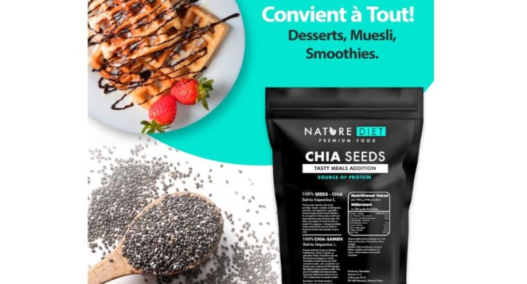 Graines de Chia 2x 1000 g-Nature Diet-Source de fibre