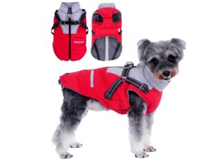 Manteau Chien Hiver Imperméables pour Chien avec Harnai -Aisuowa-