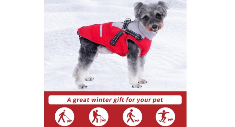 Manteau Chien Hiver Imperméables pour Chien avec Harnai -Aisuowa-