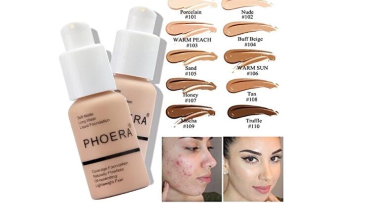 PHOERA Fond de Teint ,Professional Makeup,Matte & Poreless Finish (102+103/ Nude+ Warm peach)